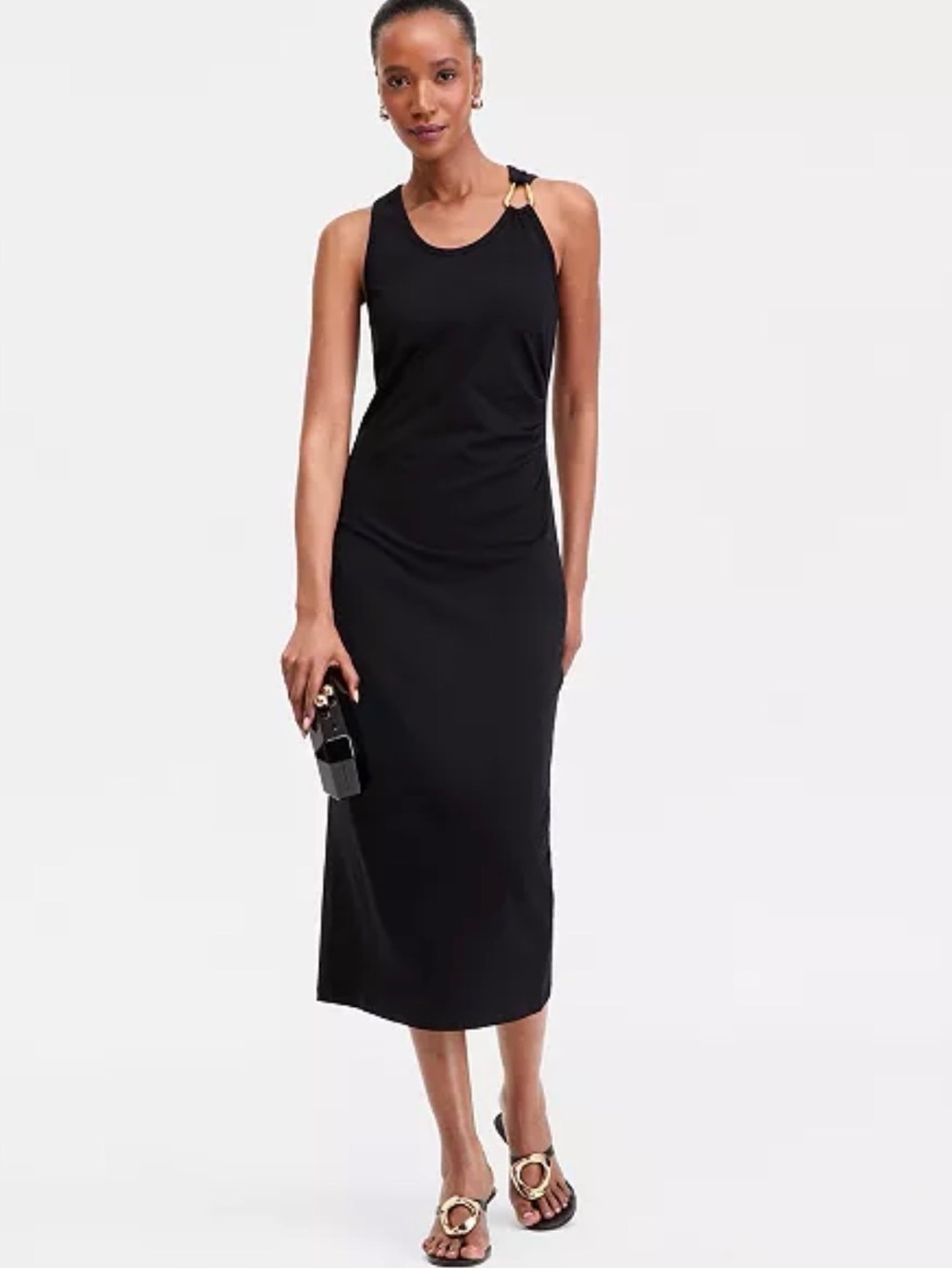 INC International Concepts Hardware-Strap Knit Midi Dress Size Medium